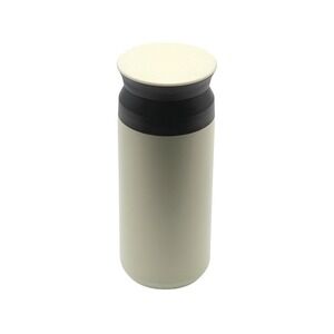 Minimalist Stainless Steel Travel Mug Kinto-Style, Insulated, White/Beige, 12 oz